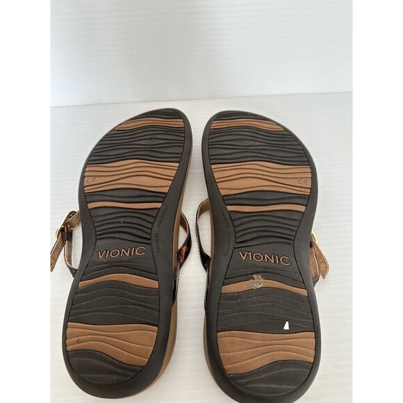 Vionic 340 Karina Flip Flops Size 9 Orthopedic Orthoheel Thong Sandals Buckle - Picture 8 of 8